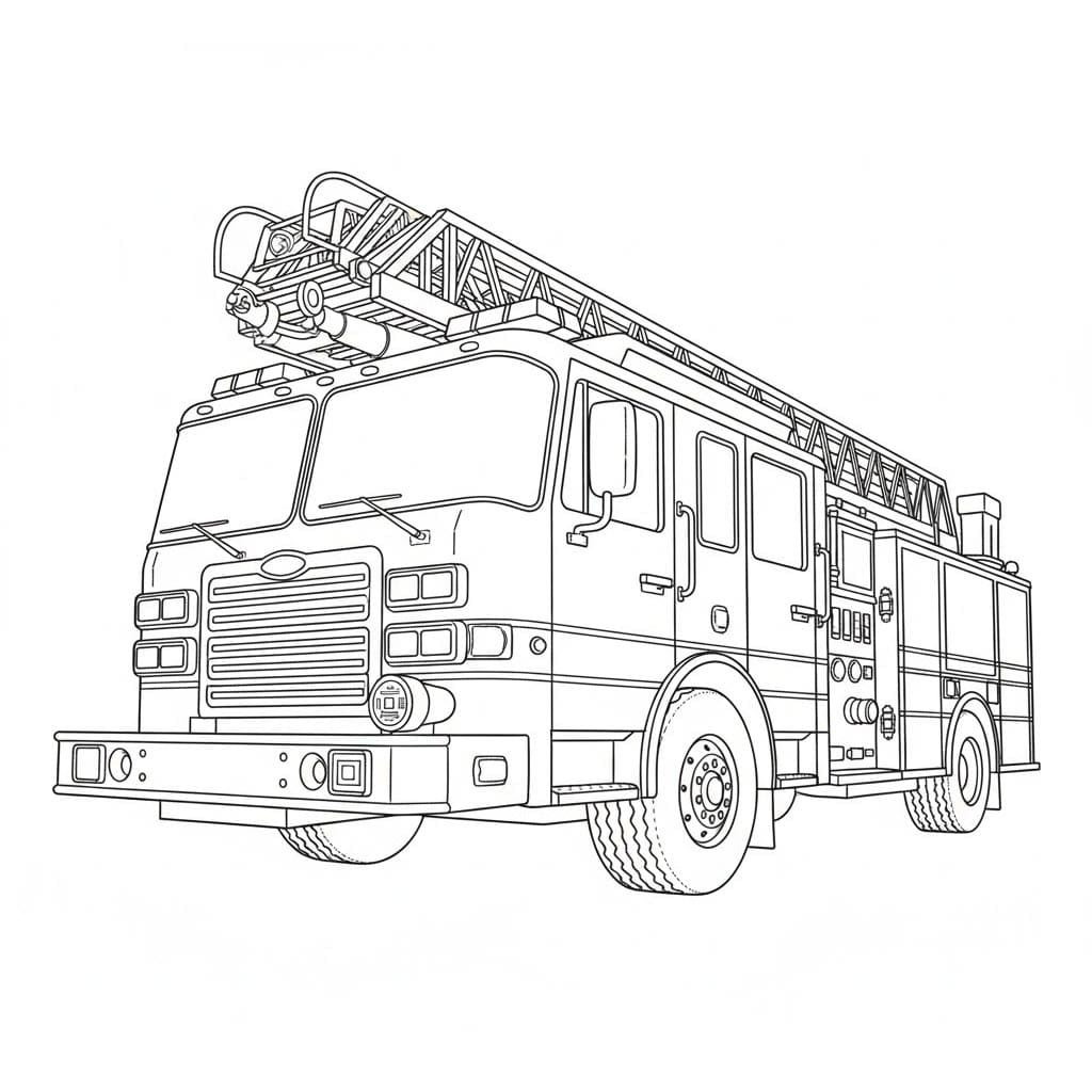 سيارة إنقاذ الإطفاء تلوين