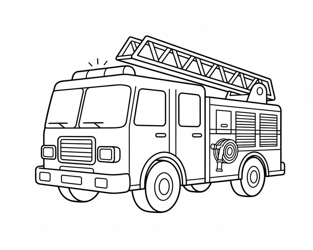 سيارة إطفاء بسلم علوي تلوين