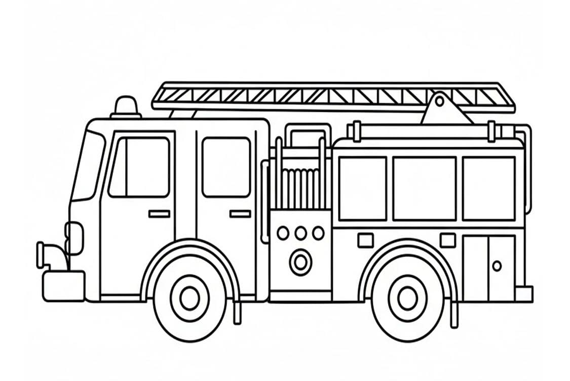 سيارة إطفاء جانبية تلوين