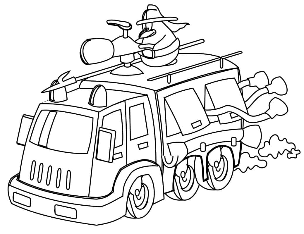 سيارة إطفاء طريق تلوين