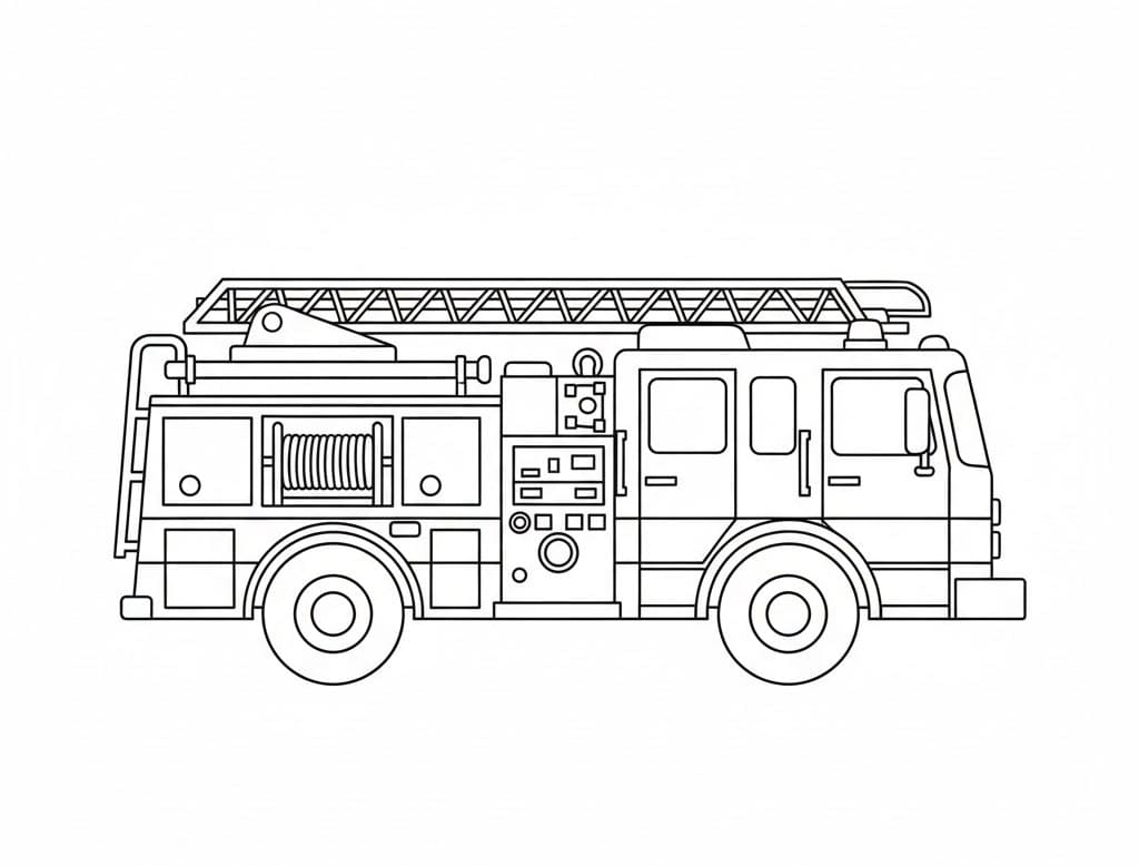 سيارة إطفاء واسعة تلوين