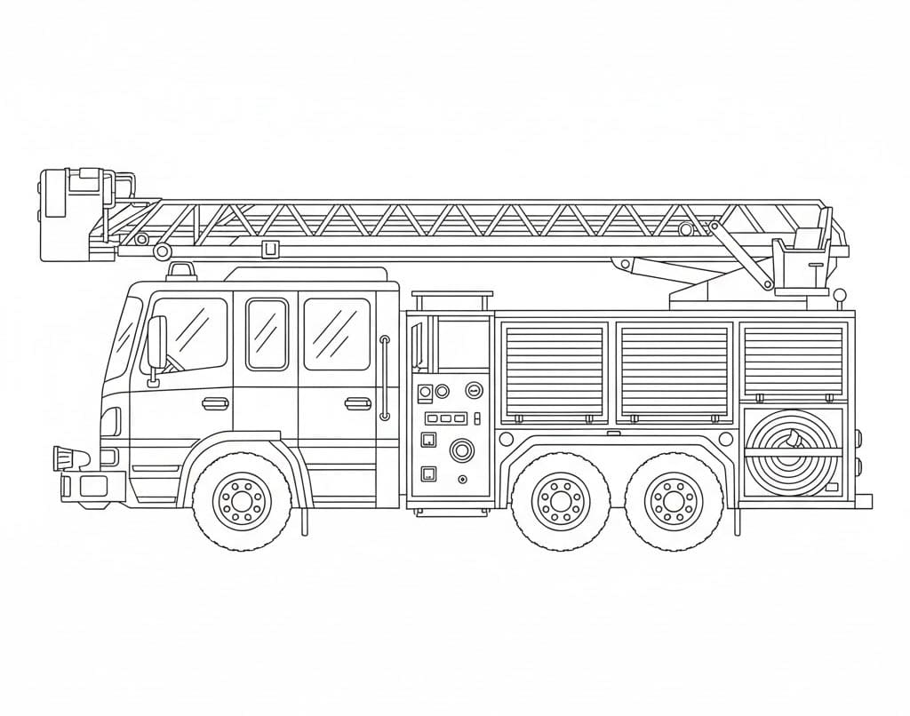 سيارة إطفاء مفصلة تلوين