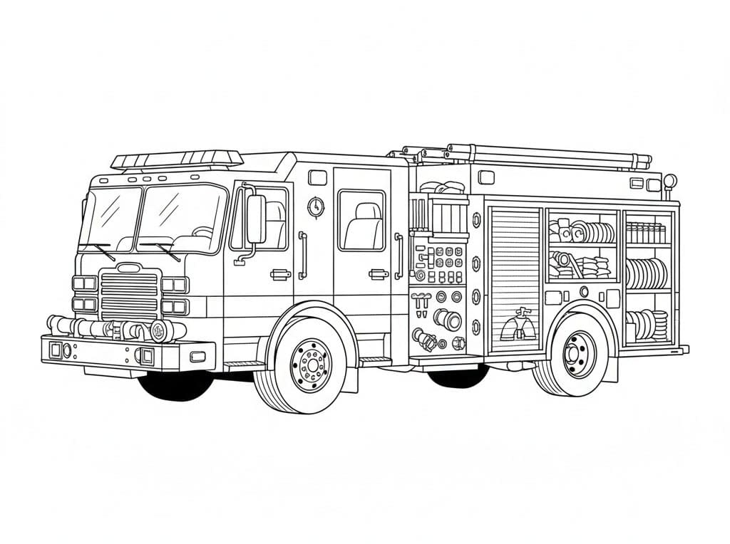 سيارة إطفاء مزدوجة تلوين