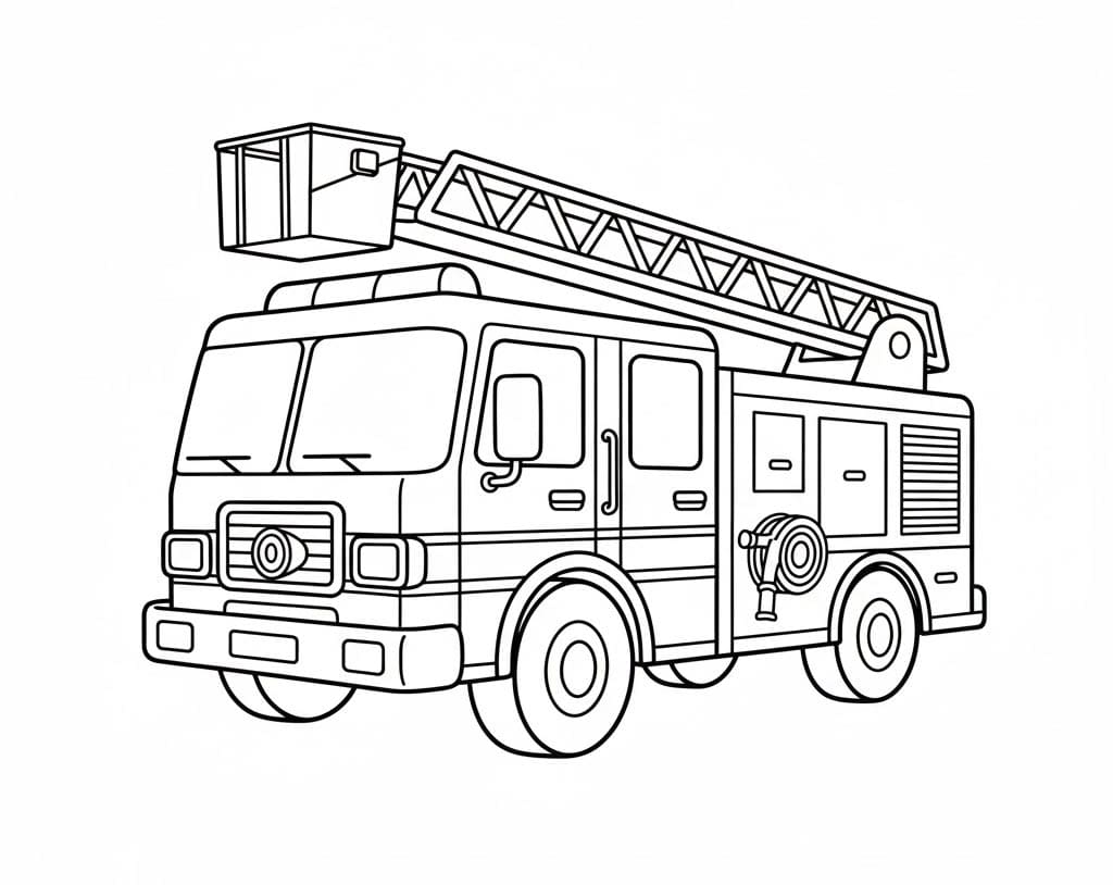 سيارة إطفاء كبيرة تلوين