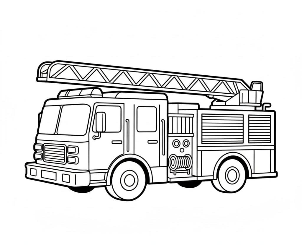 شاحنة سلم الإطفاء تلوين