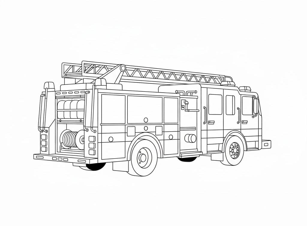 شاحنة إطفاء طويلة تلوين