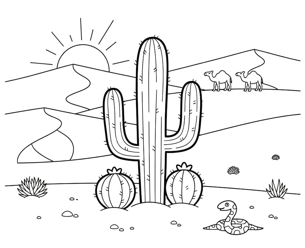 -شروق-الشمس-في-الصحراء تلوين