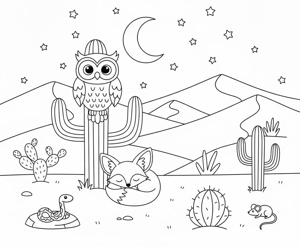 تلوين بومة الصحراء تلوين