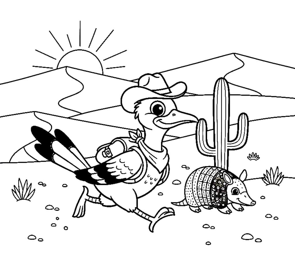 طائر الصحراء تلوين