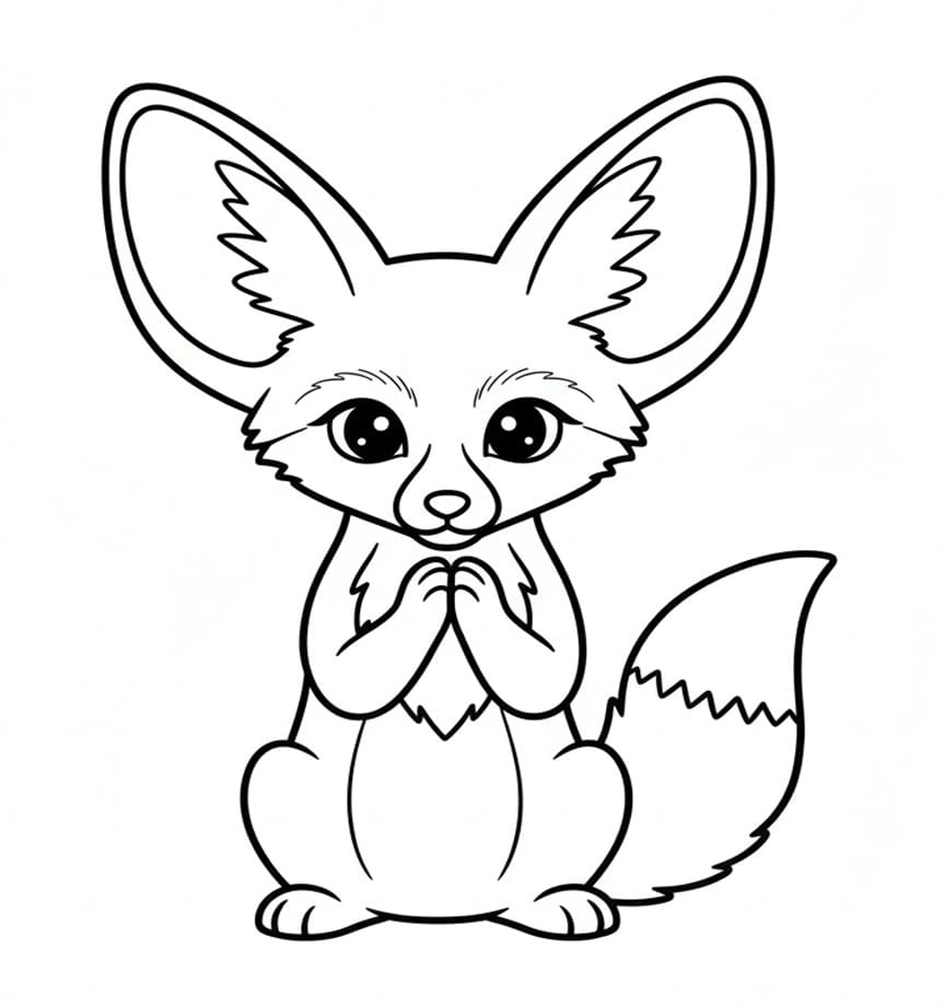 ثعلب الفنك الخجول تلوين