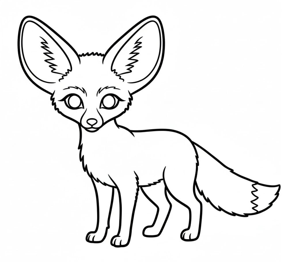 ثعلب الفنك اللطيف تلوين