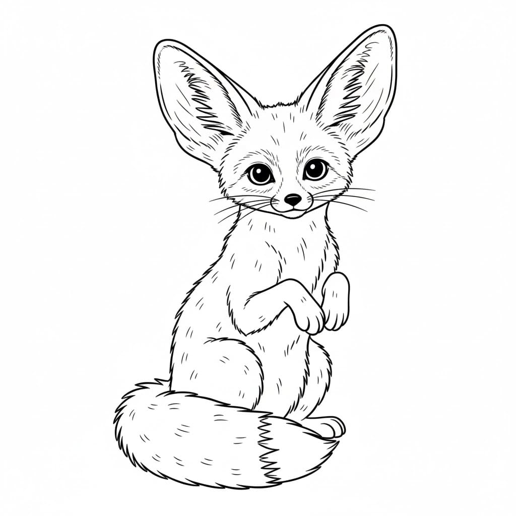 ثعلب الفنك اللعوب تلوين