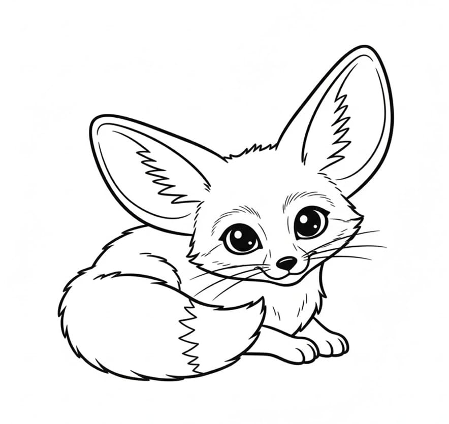 ثعلب الفنك النعسان تلوين