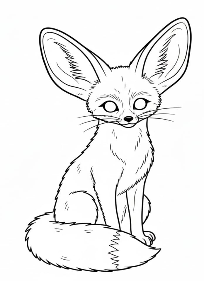 ثعلب الفنك الرقيق تلوين