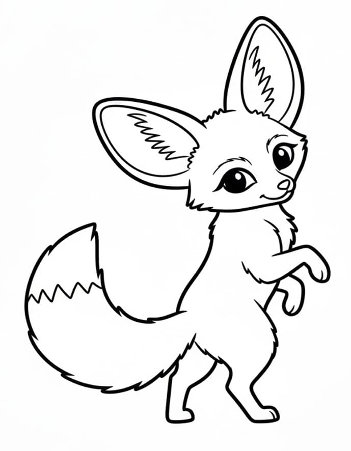 ثعلب الفنك السعيد تلوين