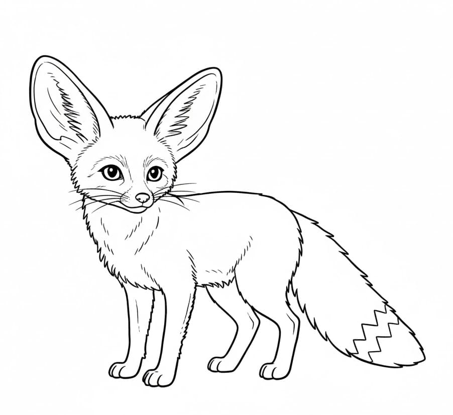 ثعلب الفنك الواقف تلوين