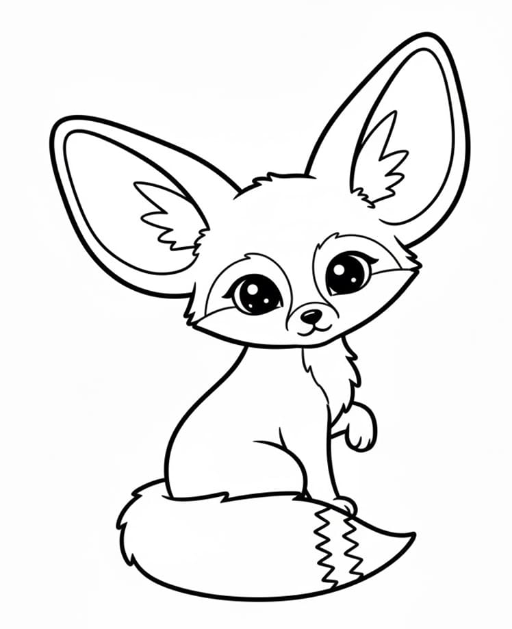 ثعلب الفنك البريء الصغير تلوين