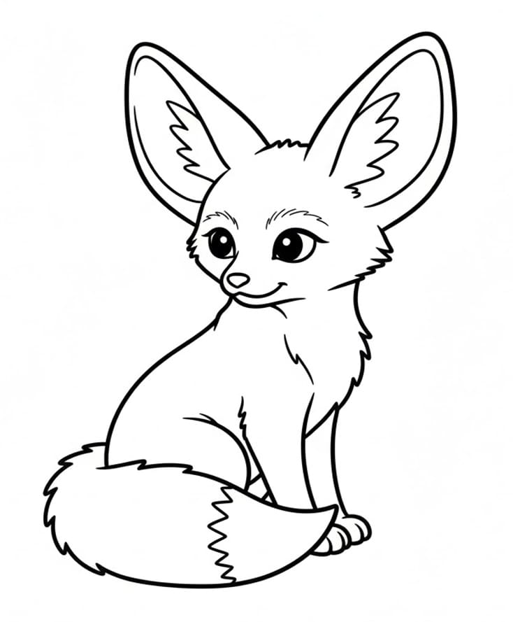 ثعلب الفنك البريء تلوين