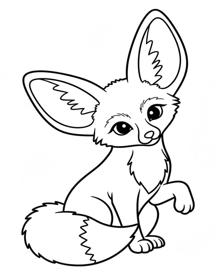 ثعلب الفنك الفضولي تلوين