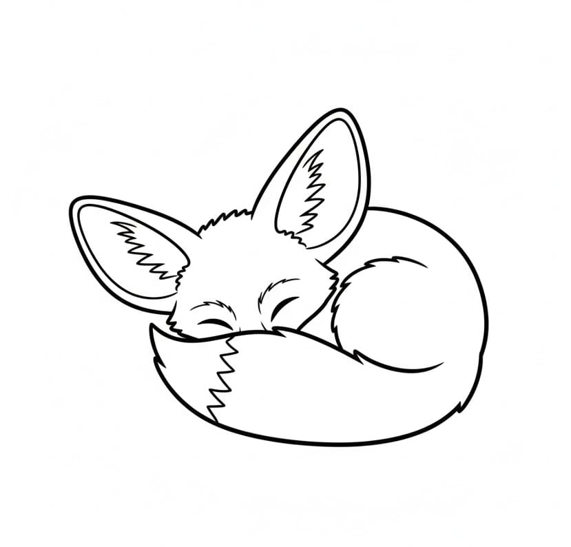 ثعلب الفنك الهادئ تلوين