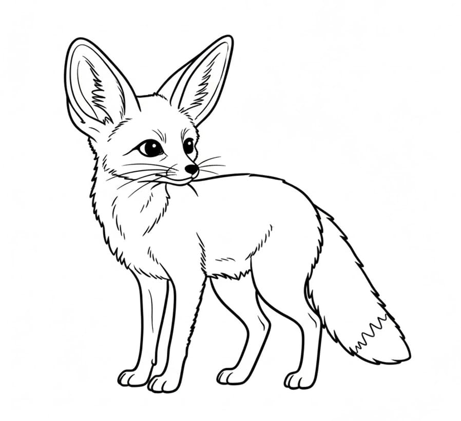 ثعلب الفنك الهادئ الصغير تلوين