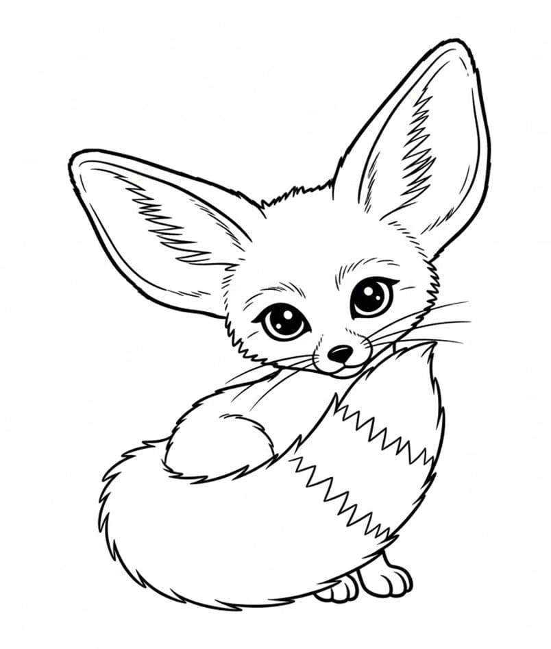 ثعلب الفنك المسترخي تلوين