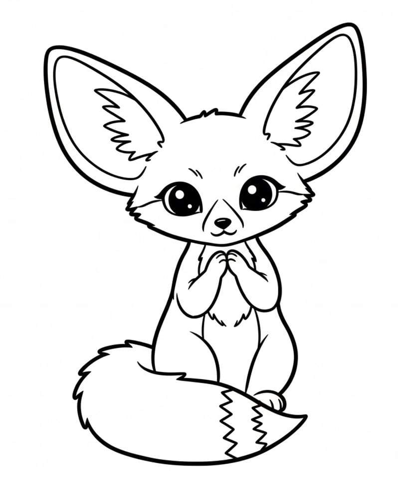 ثعلب الفنك المتأمل تلوين