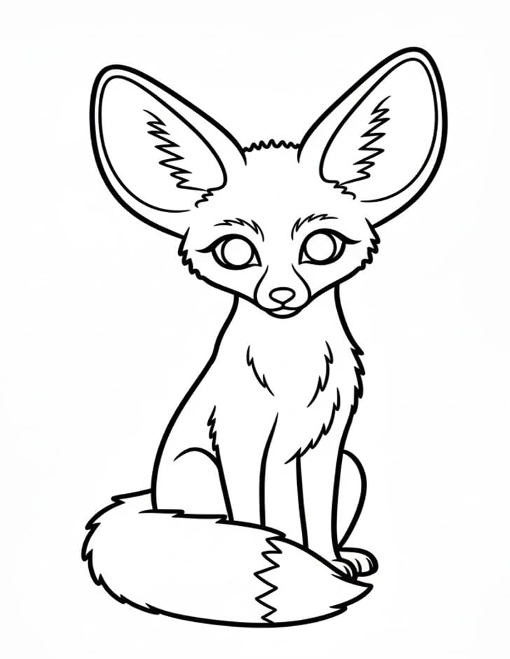 ثعلب الفنك الجالس تلوين