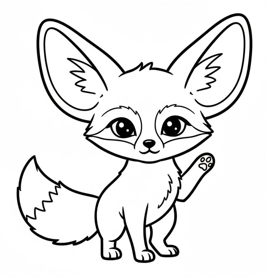 ثعلب الفنك المبتسم تلوين