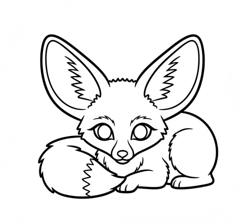 ثعلب الفنك المستلقي تلوين