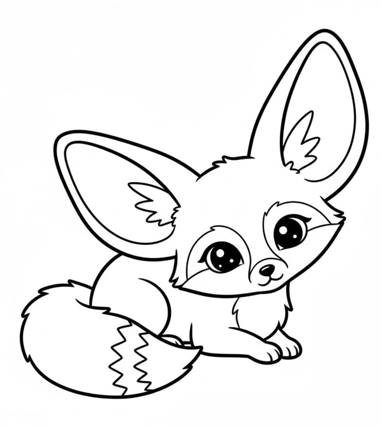 ثعلب الفنك المتكور تلوين