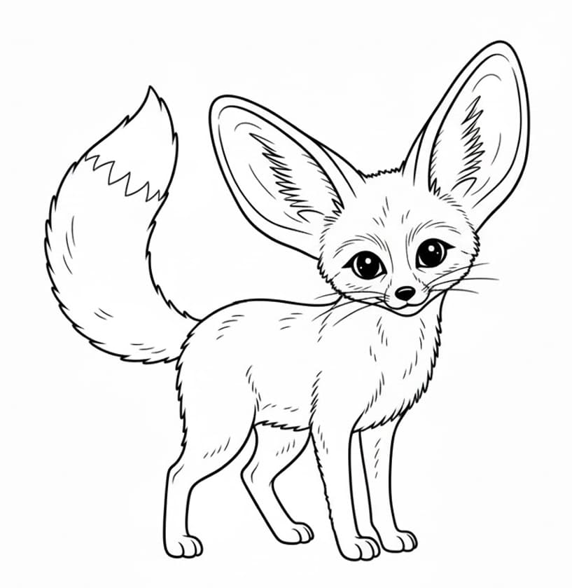 ثعلب الفنك الصغير اللطيف تلوين