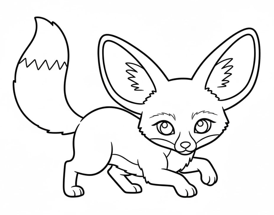 ثعلب الفنك السريع تلوين