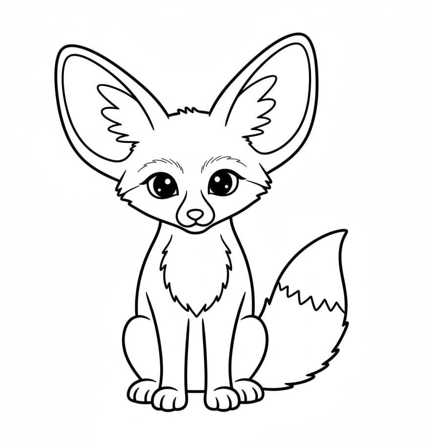 ثعلب الفنك الودود تلوين