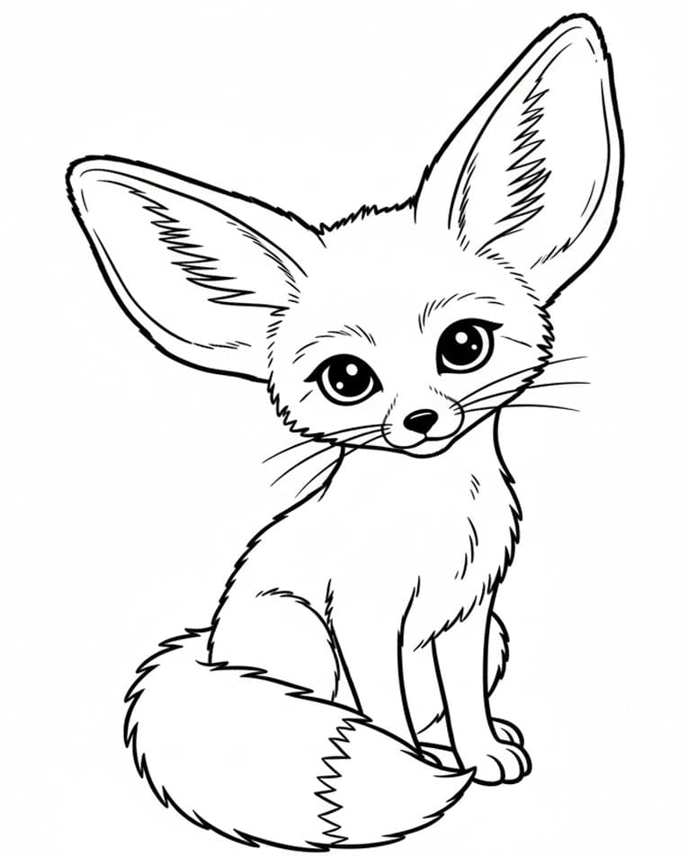 ثعلب الفنك الظريف الصغير تلوين