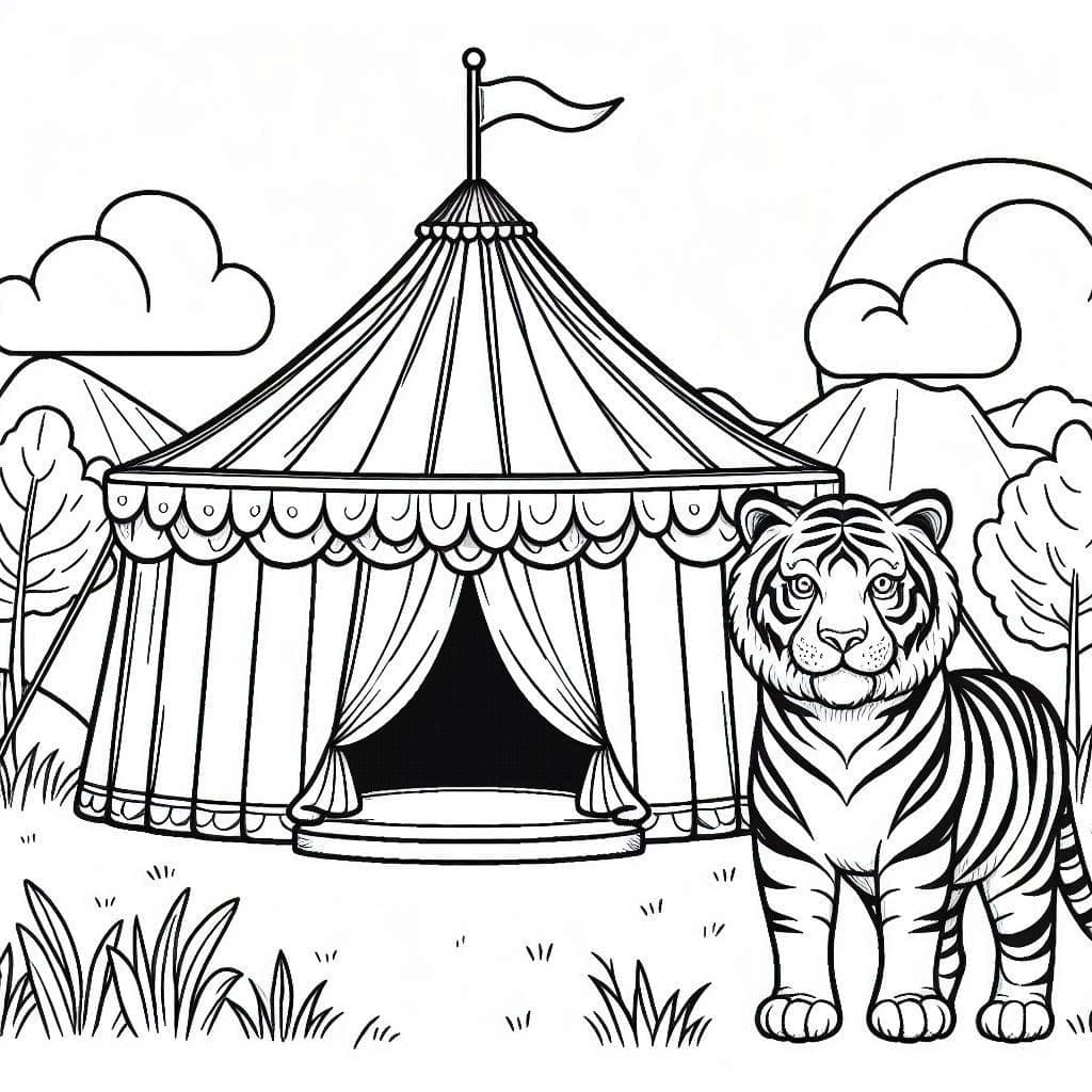 النمر والسيرك تلوين