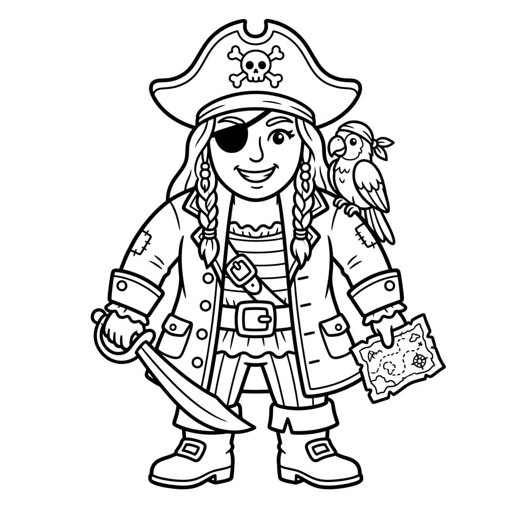 القرصانة الصغيرة تلوين