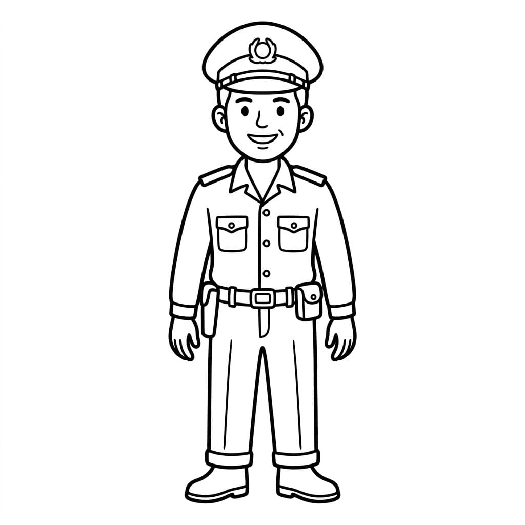 الشرطي الواقف تلوين