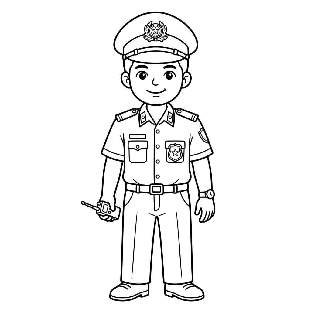 الشرطي في العمل تلوين