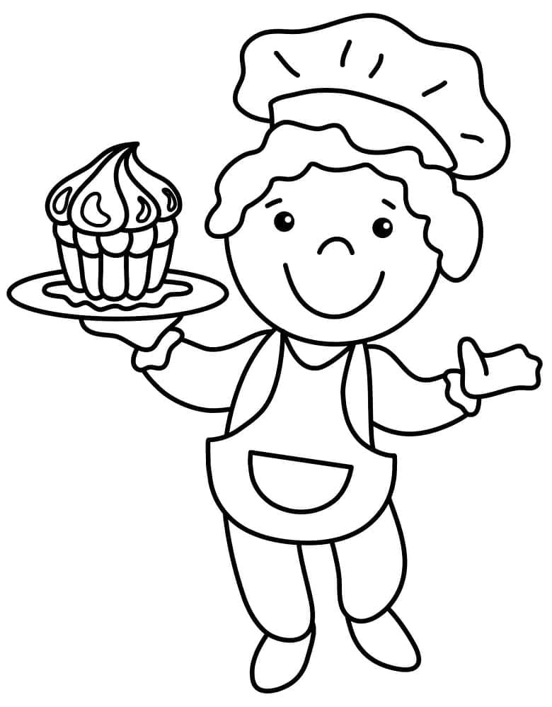 الشيف والكعكة تلوين