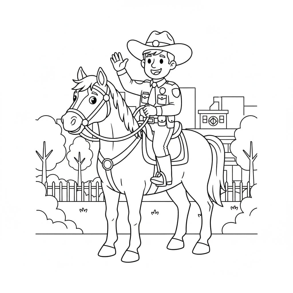 الشرطة على ظهور الخيل تلوين