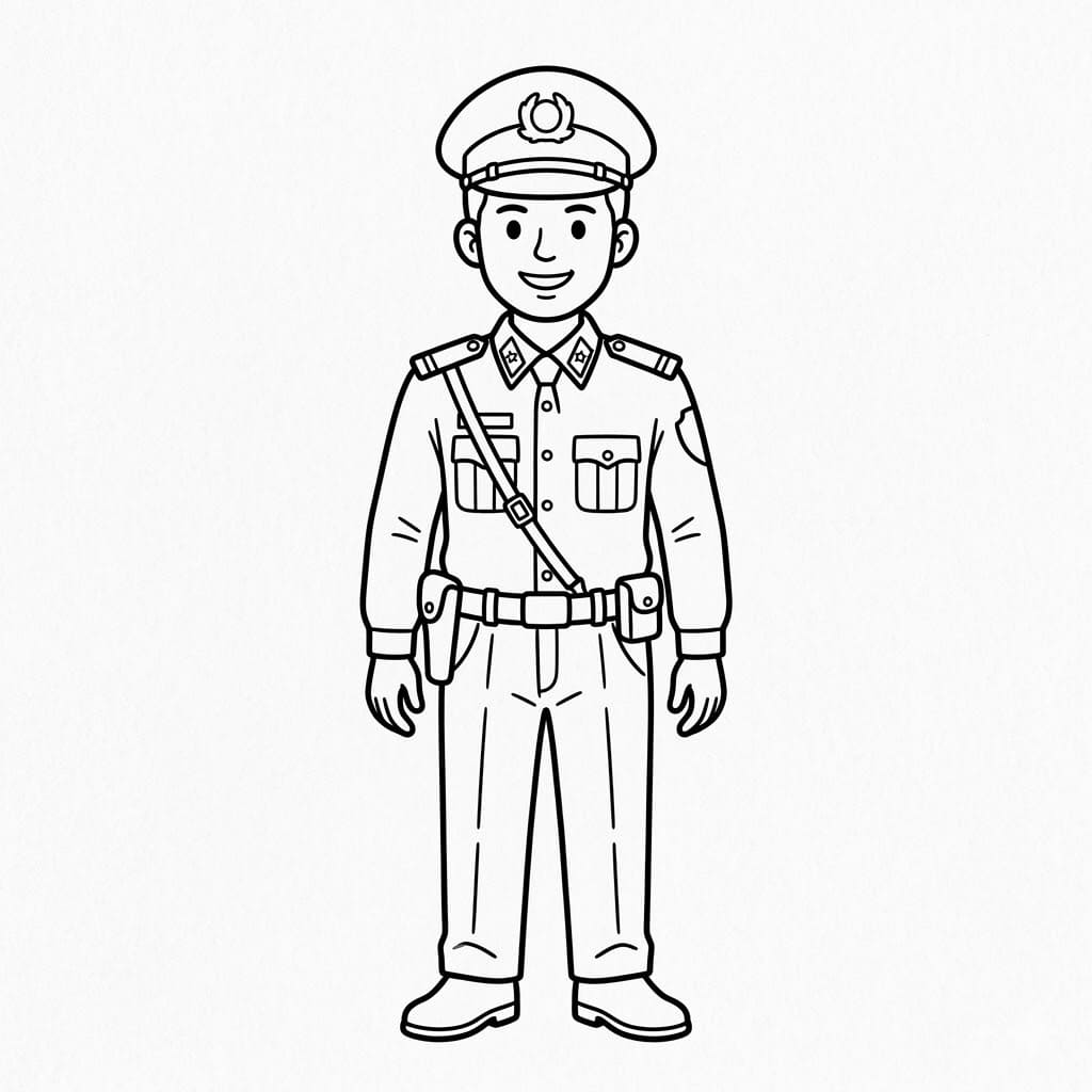 الشرطي المستعد تلوين