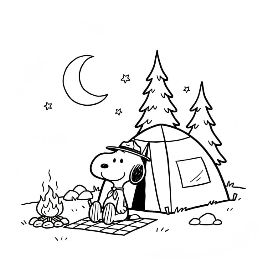 ذهب سنوبي للتخييم تلوين