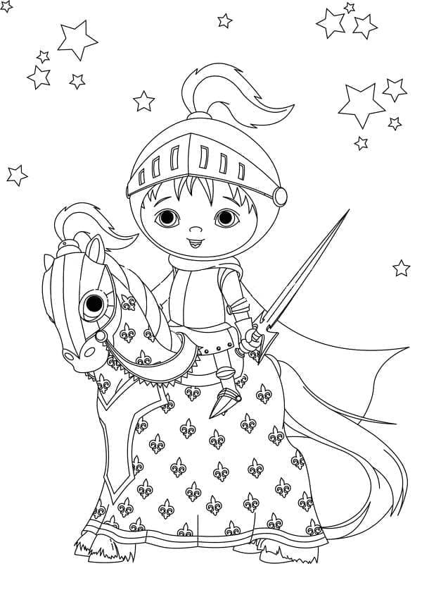 فارس صغير لطيف تلوين