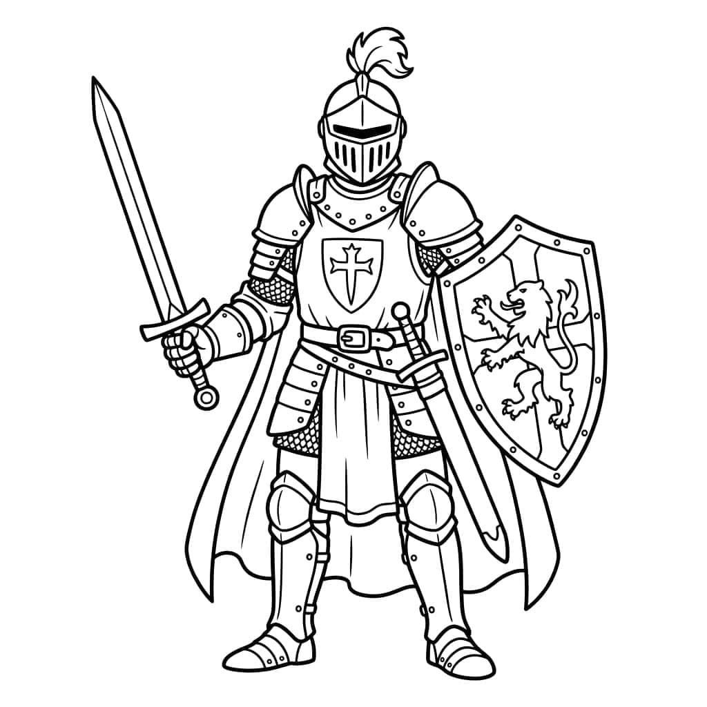 فارس ذو سيف طويل تلوين