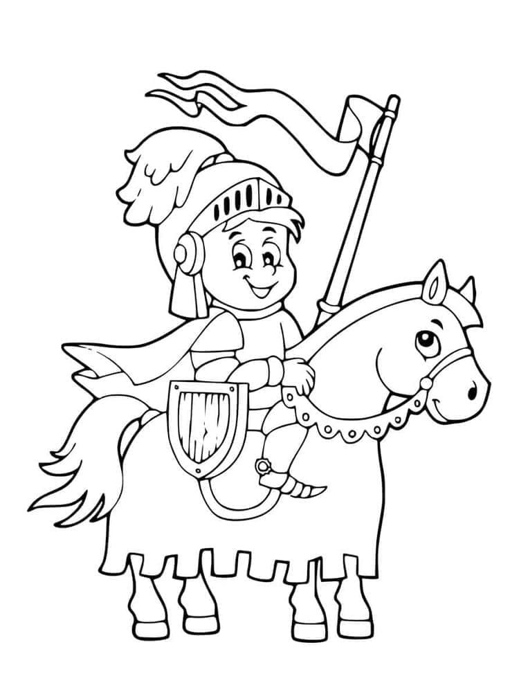 فارس لطيف يمتطي حصانه تلوين