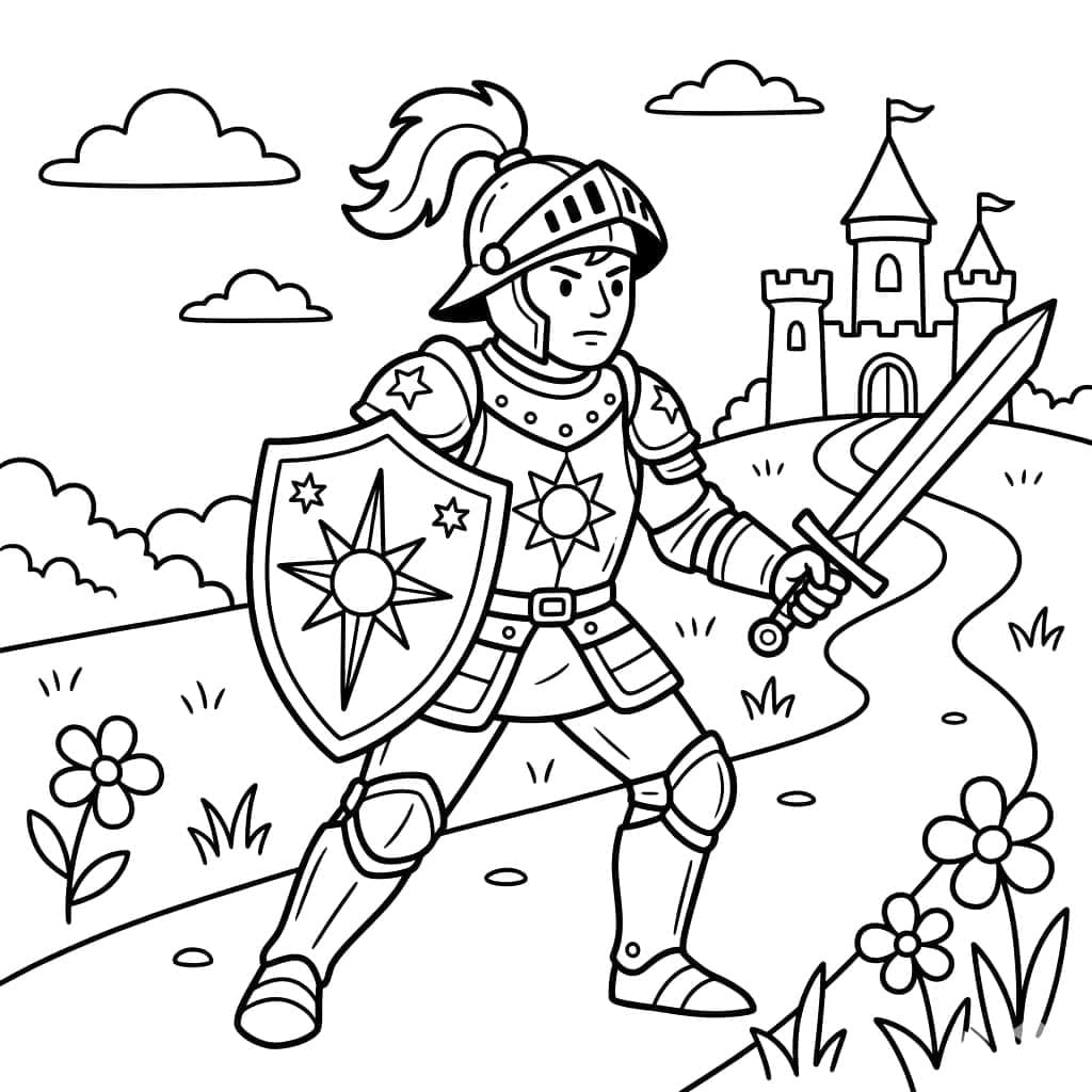 فرسان شباب في المعركة تلوين