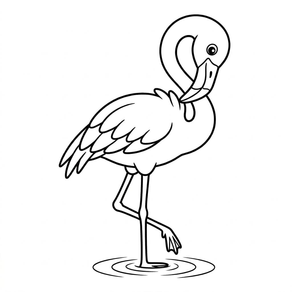 فلامنجو في المياه الضحلة تلوين