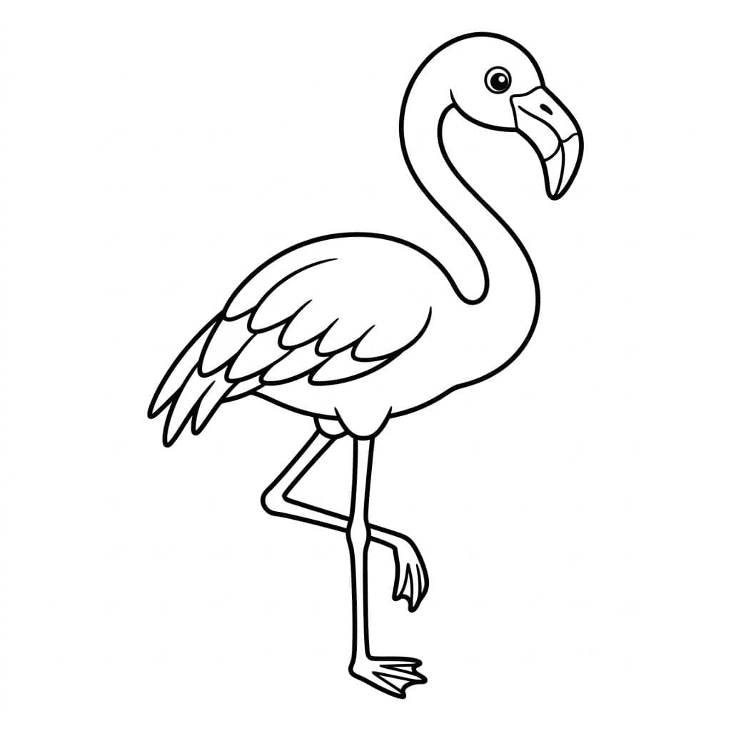 طائر الفلامنجو تلوين