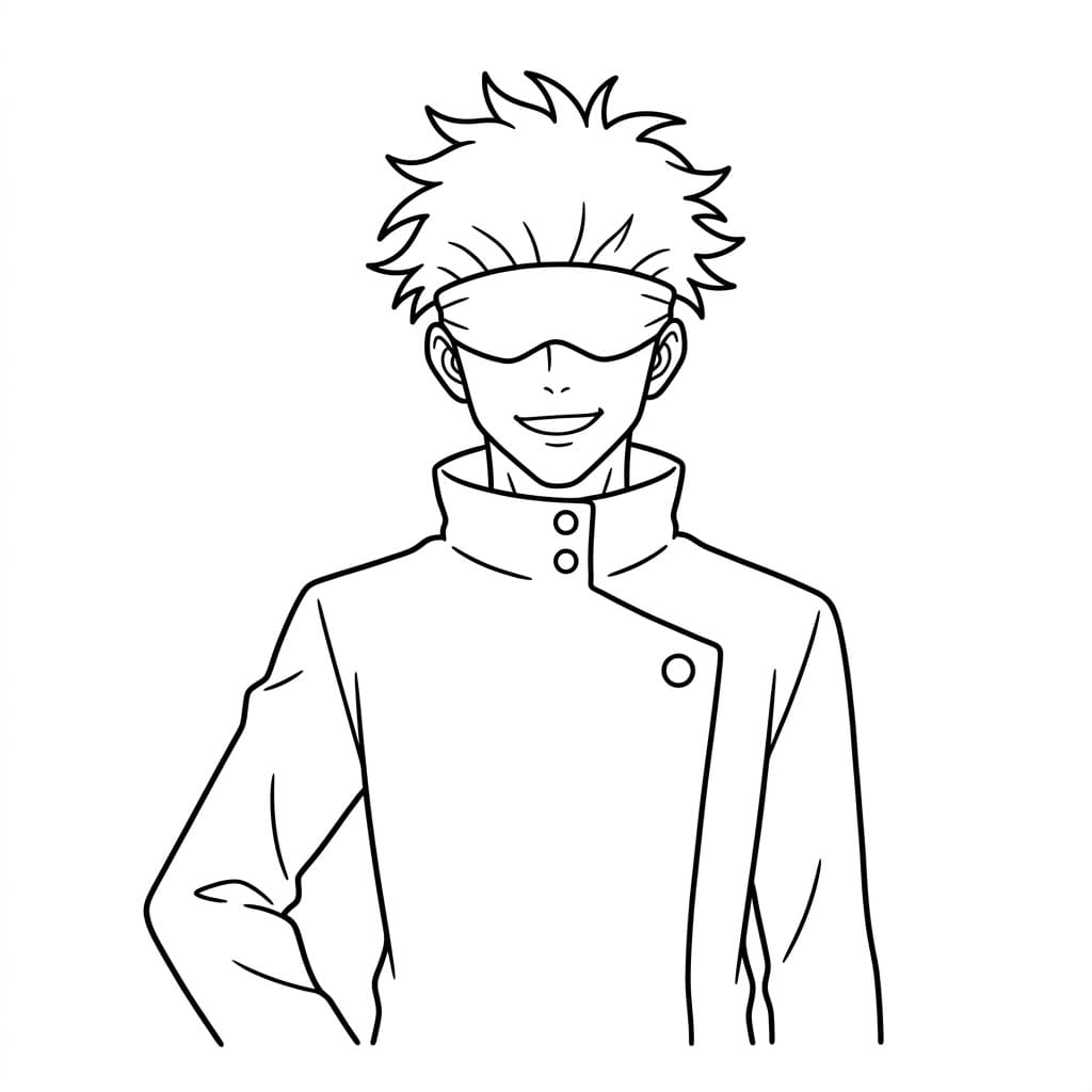 غوجو ساتورو بصورة قريبة تلوين